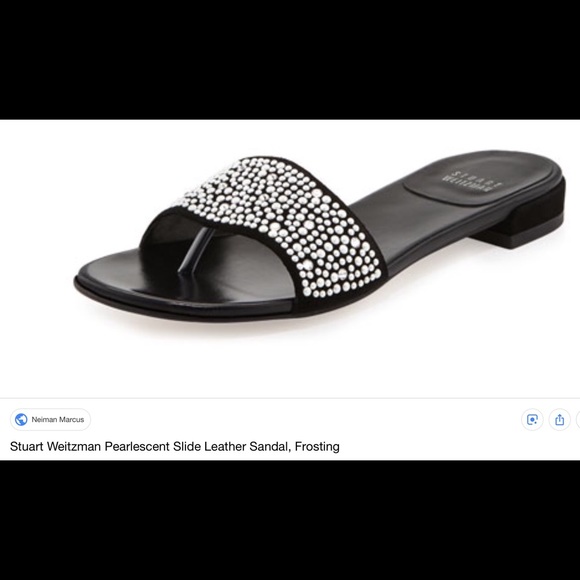 Stuart Weitzman Pearlescent Slide Leather Sandal - Picture 7 of 8